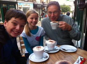 A rare treat: coffee and hot chocolate together.