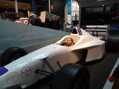 Don't ask Joshua who had the faster time in the race car.  He might get his big brother pride hurt a little.