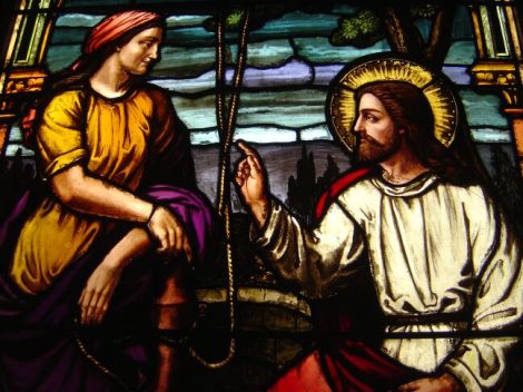 Jesus and the "woman at the well."  He crossed lines of racism and sexism to show that no one is beyond God's love.  Read about in John's Gospel, chapter 4.